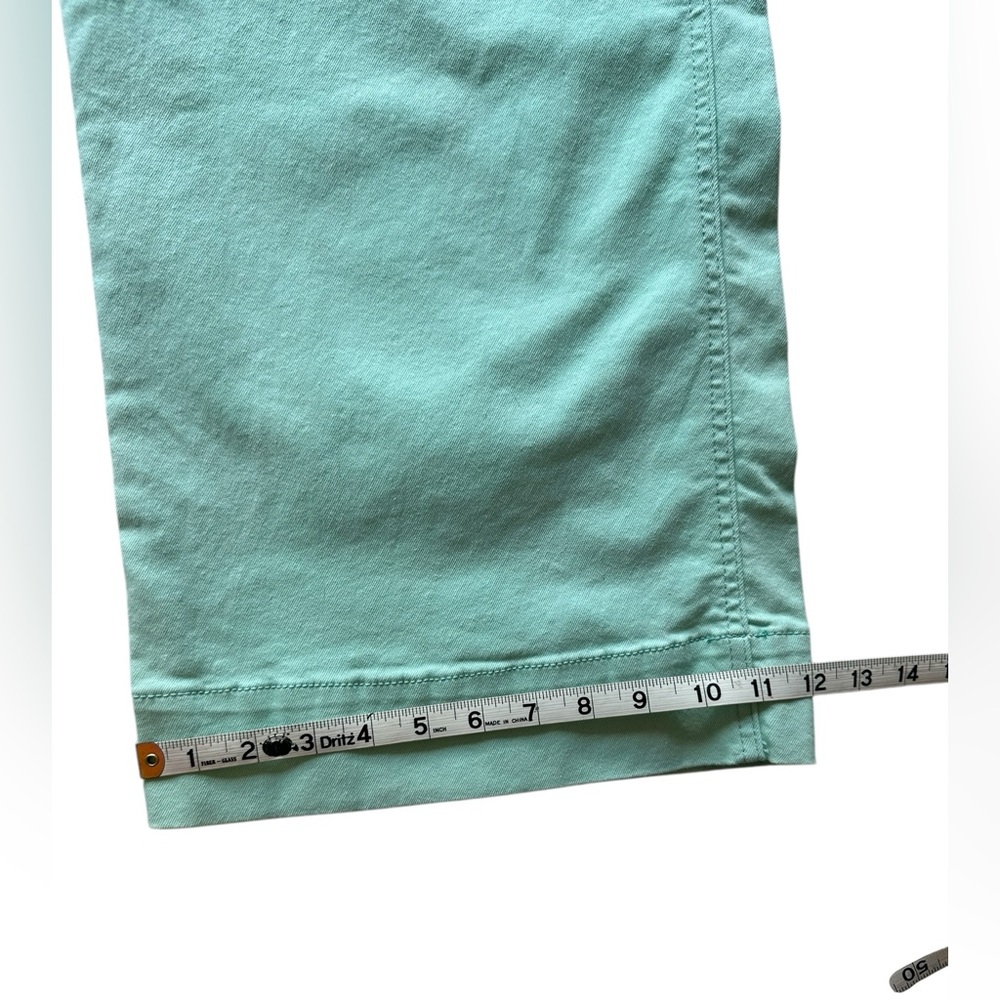Stylish Mint Cropped Wide Leg Cotton Blend Jeans for Women - Picture 9 of 12